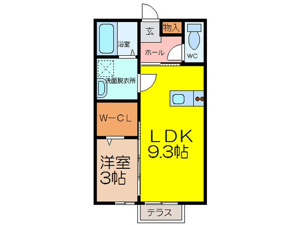 ヴェルデ西田代Ｂの物件間取画像